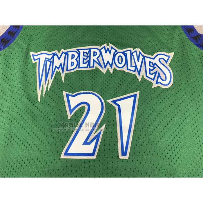 Maglia
 Kevin Garnett NO 21 Minnesota Timberwolves Hardwood Classics Throwback 1997-98 Verde
